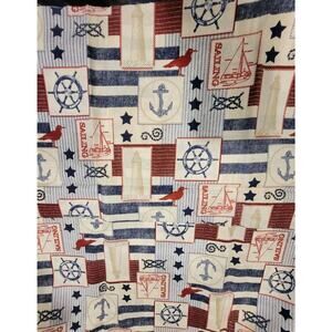 Nautical Anchors Ships Wheel Light House Cotton Fabric 30 Inches New